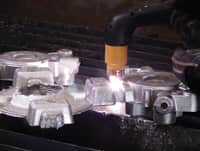 image of hand held cast trimming