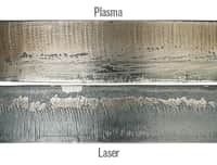 Image showing cut quality comparison between laser and plasma