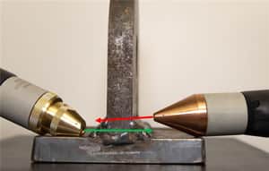 Image comparing two angles of cutting