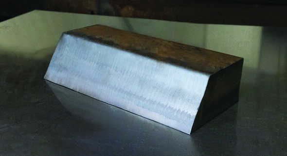 Image of single bevel on 51mm metal