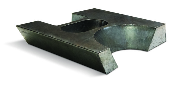 Image of H sample cut with bevels